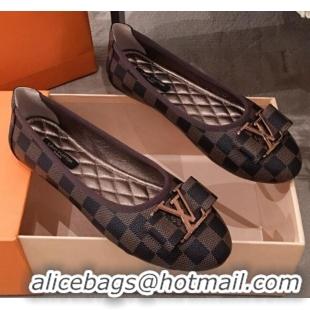 Duplicate Louis Vuitton Damier Ebene Canvas LV Bow Flat Ballerina 71428