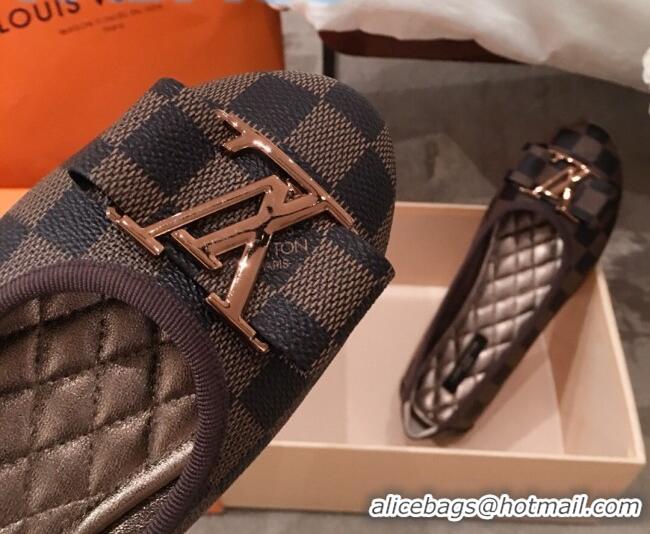 Duplicate Louis Vuitton Damier Ebene Canvas LV Bow Flat Ballerina 71428