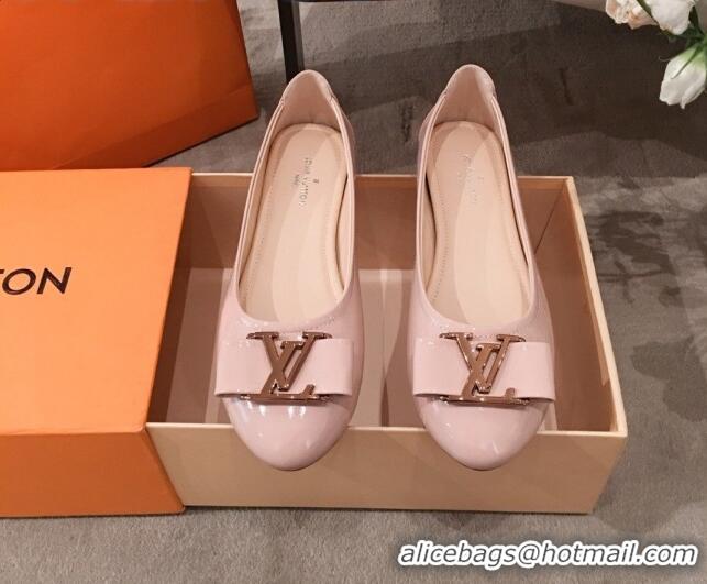 Best Product Louis Vuitton Patent Leather LV Bow Flat Ballerina 71429 Pink 2020