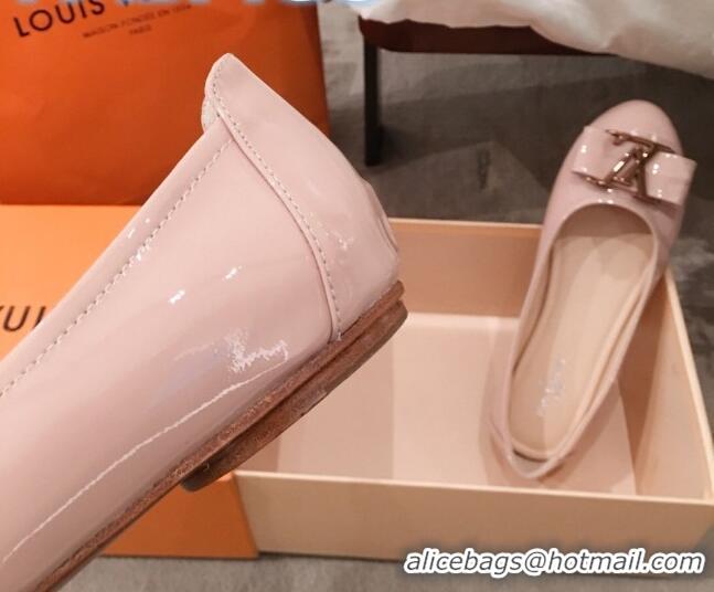 Best Product Louis Vuitton Patent Leather LV Bow Flat Ballerina 71429 Pink 2020