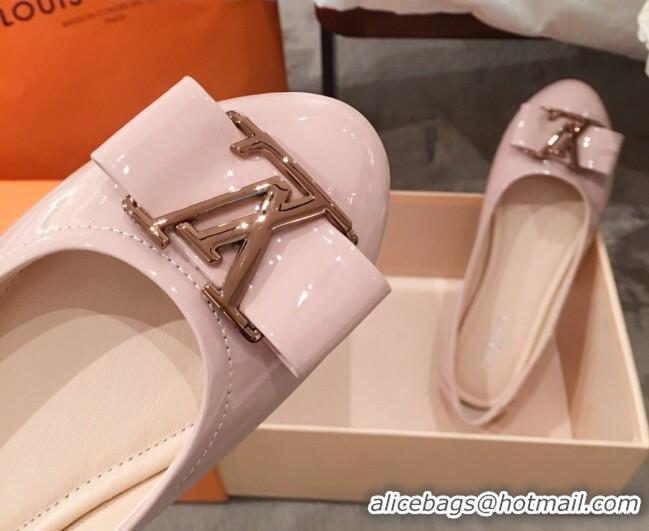 Best Product Louis Vuitton Patent Leather LV Bow Flat Ballerina 71429 Pink 2020