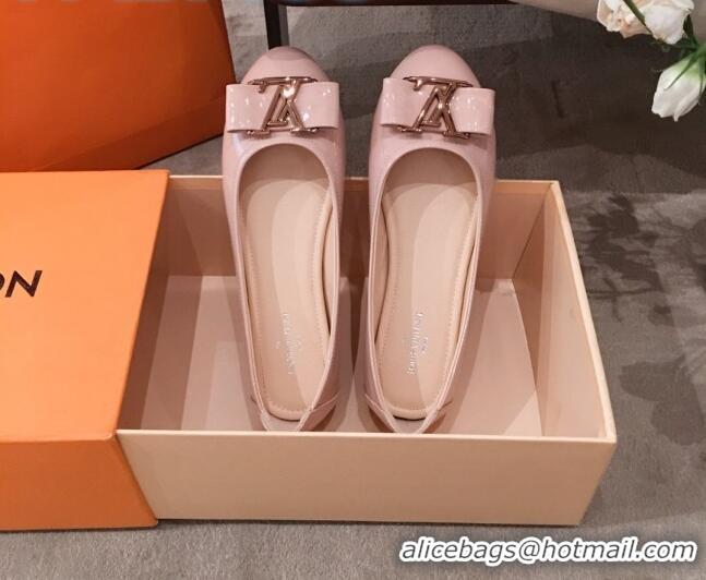 Best Product Louis Vuitton Patent Leather LV Bow Flat Ballerina 71429 Pink 2020