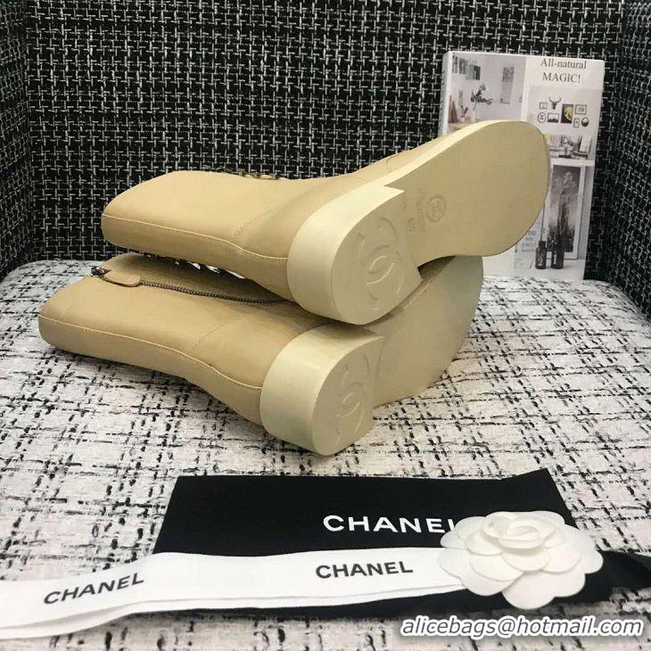 New Design Chanel Grade Quality Leather Boots C1152 Apricot