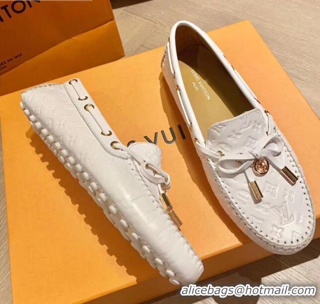 Top Quality Louis Vuitton LV Circle Gloria Flat Loafers in White Leather 72112