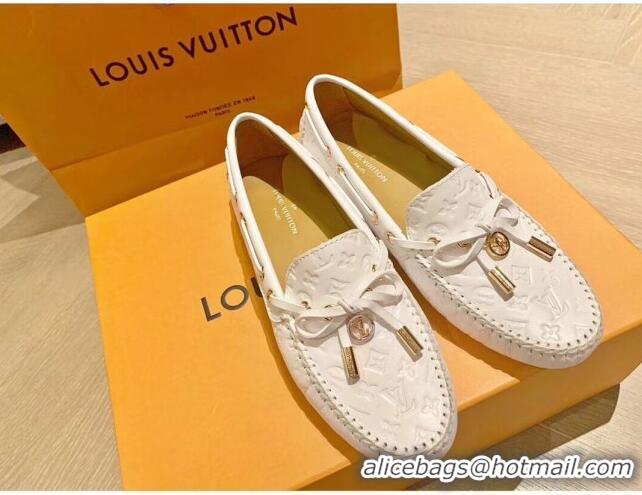 Top Quality Louis Vuitton LV Circle Gloria Flat Loafers in White Leather 72112