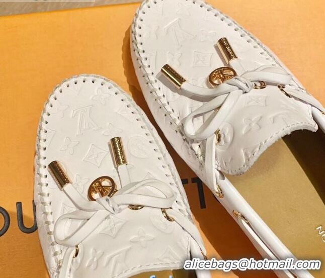 Top Quality Louis Vuitton LV Circle Gloria Flat Loafers in White Leather 72112