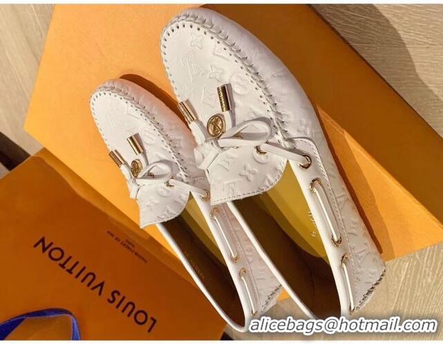 Top Quality Louis Vuitton LV Circle Gloria Flat Loafers in White Leather 72112