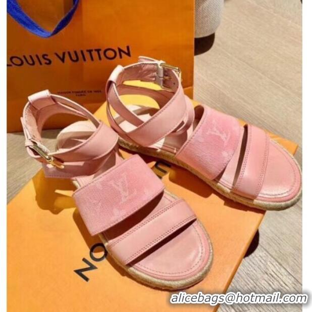 Charming Louis Vuitton Starboard Flat Espadrille Sandal 1A7RCN Pink 2020