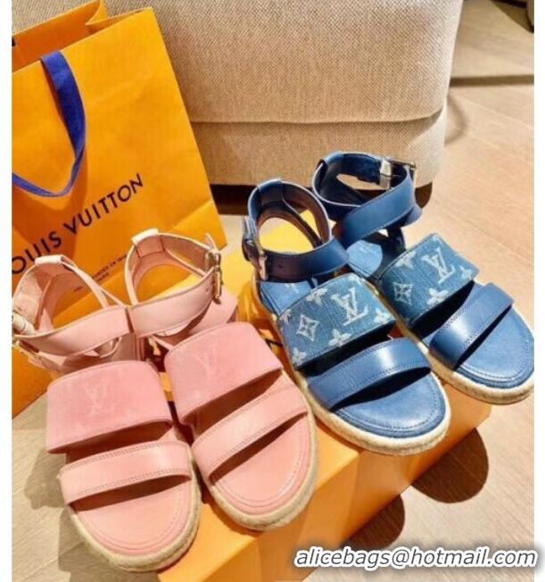 Charming Louis Vuitton Starboard Flat Espadrille Sandal 1A7RCN Pink 2020