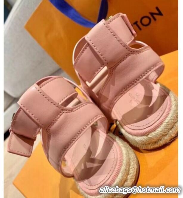 Charming Louis Vuitton Starboard Flat Espadrille Sandal 1A7RCN Pink 2020