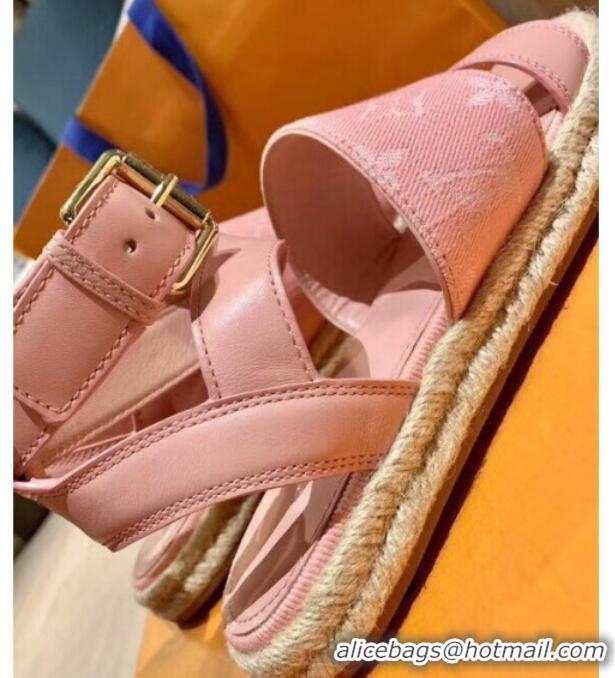 Charming Louis Vuitton Starboard Flat Espadrille Sandal 1A7RCN Pink 2020