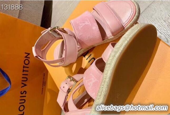 Charming Louis Vuitton Starboard Flat Espadrille Sandal 1A7RCN Pink 2020