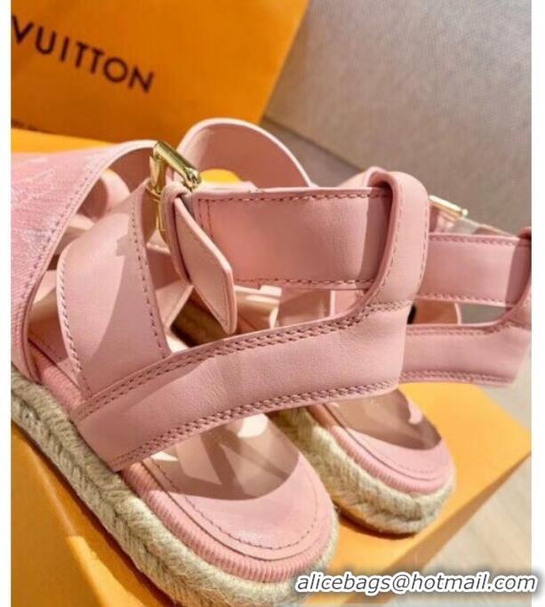 Charming Louis Vuitton Starboard Flat Espadrille Sandal 1A7RCN Pink 2020