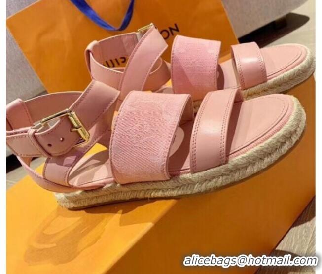 Charming Louis Vuitton Starboard Flat Espadrille Sandal 1A7RCN Pink 2020