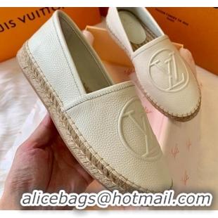 Low Price Louis Vuitton Leather LV Circle Starboard Flat Espadrille 72118 White 2020