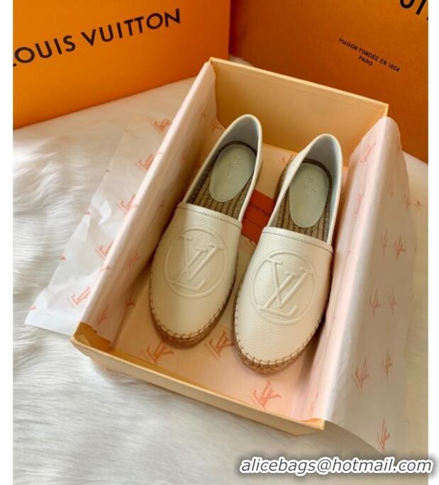 Low Price Louis Vuitton Leather LV Circle Starboard Flat Espadrille 72118 White 2020