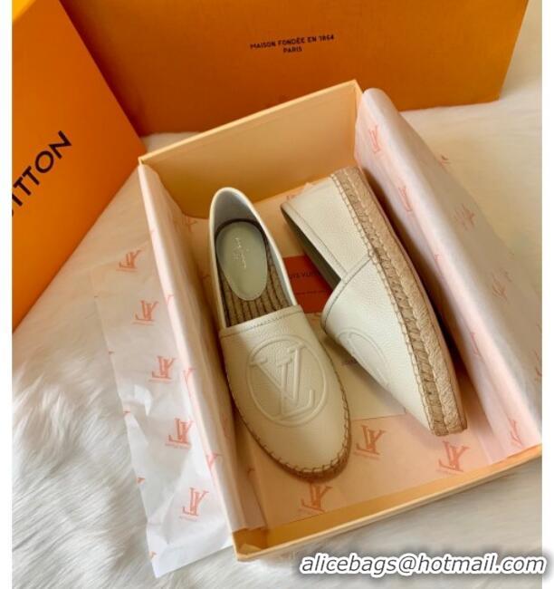 Low Price Louis Vuitton Leather LV Circle Starboard Flat Espadrille 72118 White 2020