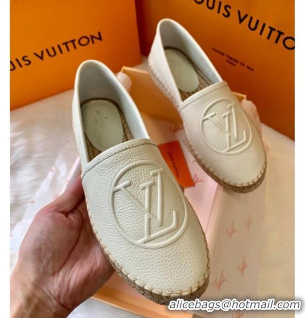 Low Price Louis Vuitton Leather LV Circle Starboard Flat Espadrille 72118 White 2020