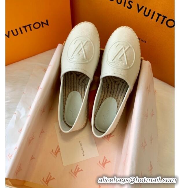 Low Price Louis Vuitton Leather LV Circle Starboard Flat Espadrille 72118 White 2020