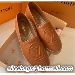 Best Price Louis Vuitton Leather LV Circle Starboard Flat Espadrille 72118 Brown 2020