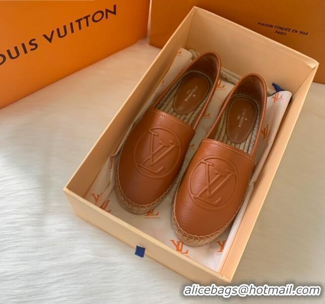 Best Price Louis Vuitton Leather LV Circle Starboard Flat Espadrille 72118 Brown 2020