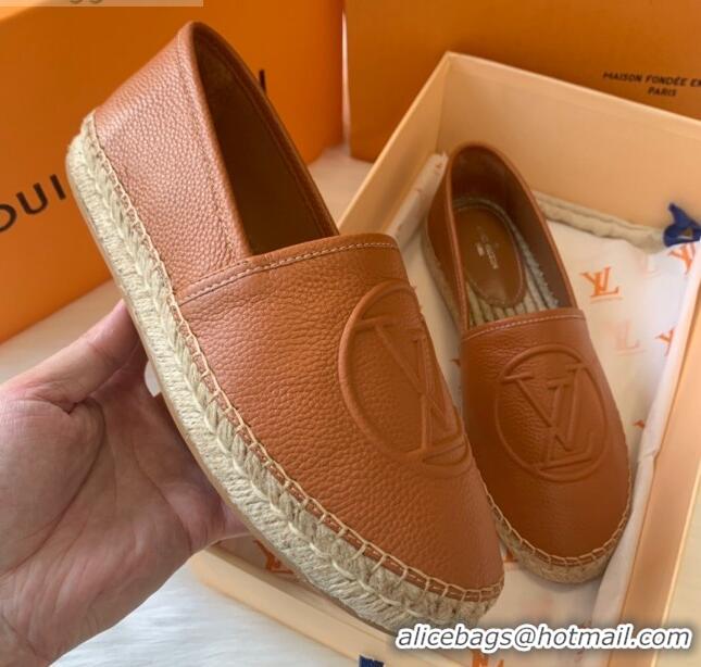 Best Price Louis Vuitton Leather LV Circle Starboard Flat Espadrille 72118 Brown 2020