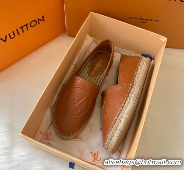 Best Price Louis Vuitton Leather LV Circle Starboard Flat Espadrille 72118 Brown 2020