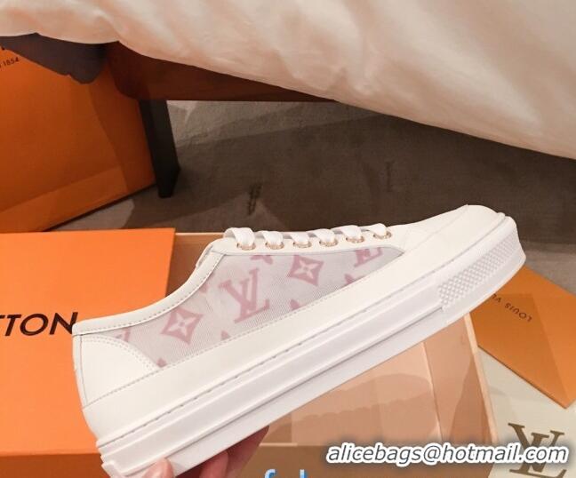 Affordable Price Louis Vuitton Stellar Sneakers in Pink Monogram Print Transparent Fabric 72202 2020 