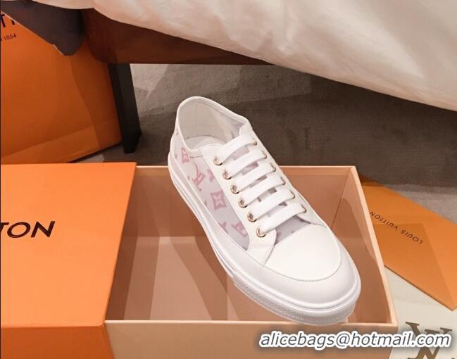 Affordable Price Louis Vuitton Stellar Sneakers in Pink Monogram Print Transparent Fabric 72202 2020 