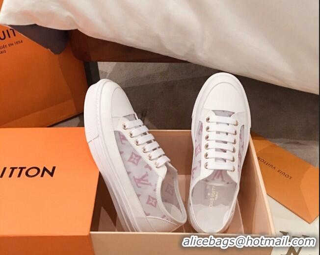 Affordable Price Louis Vuitton Stellar Sneakers in Pink Monogram Print Transparent Fabric 72202 2020 