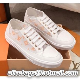 Elegant Louis Vuitton Stellar Sneakers in Orange Monogram Print Transparent Fabric 72205 2020 