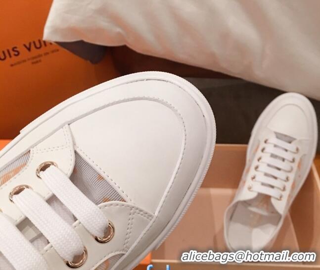 Elegant Louis Vuitton Stellar Sneakers in Orange Monogram Print Transparent Fabric 72205 2020 