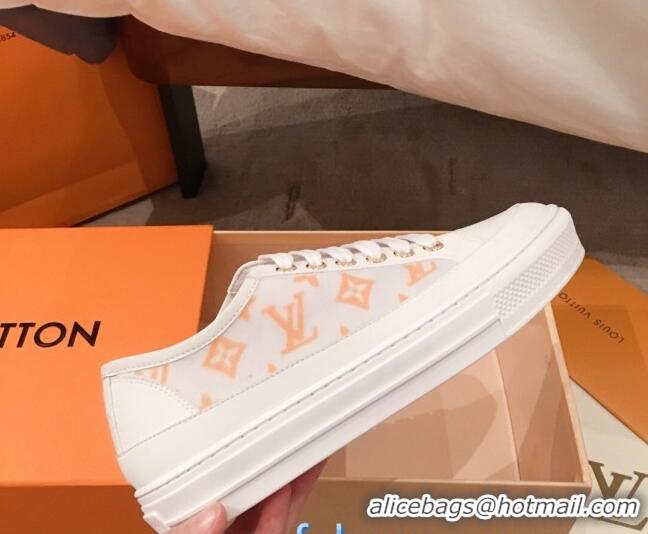 Elegant Louis Vuitton Stellar Sneakers in Orange Monogram Print Transparent Fabric 72205 2020 