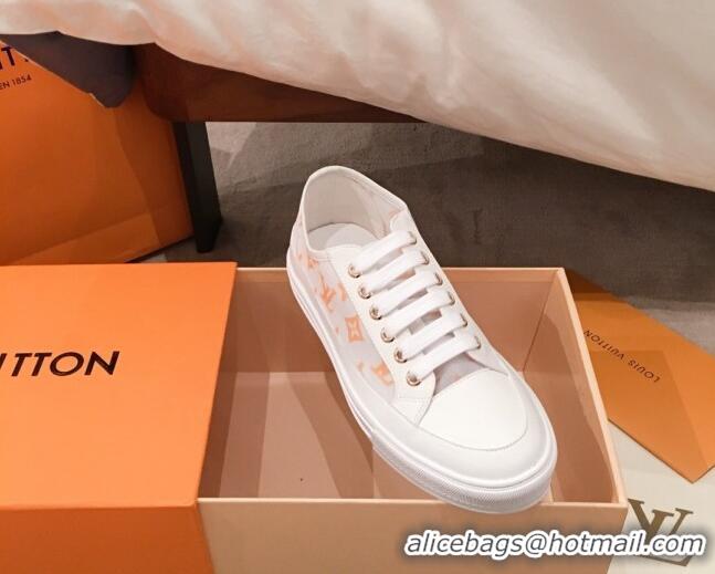 Elegant Louis Vuitton Stellar Sneakers in Orange Monogram Print Transparent Fabric 72205 2020 