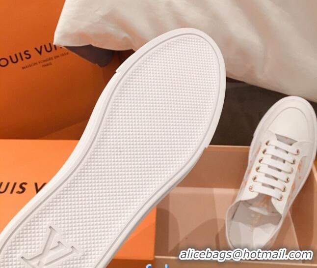 Elegant Louis Vuitton Stellar Sneakers in Orange Monogram Print Transparent Fabric 72205 2020 