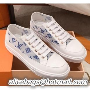 Practical Louis Vuitton Stellar Sneakers in Blue Monogram Print Transparent Fabric 72206 2020 