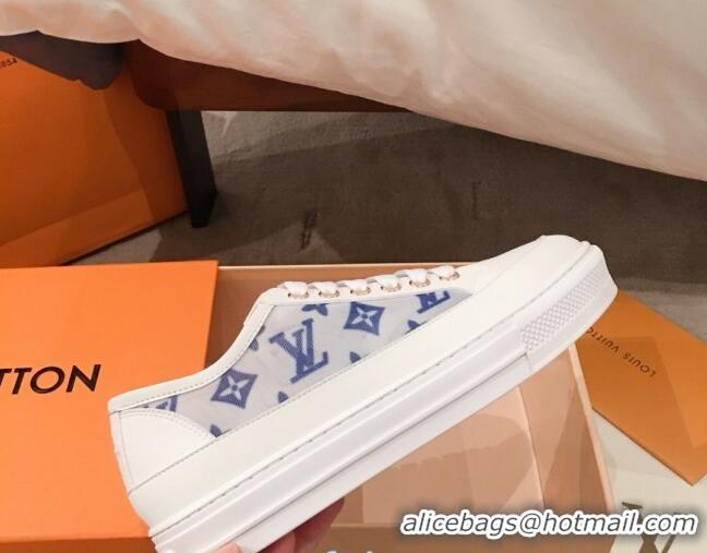 Practical Louis Vuitton Stellar Sneakers in Blue Monogram Print Transparent Fabric 72206 2020 