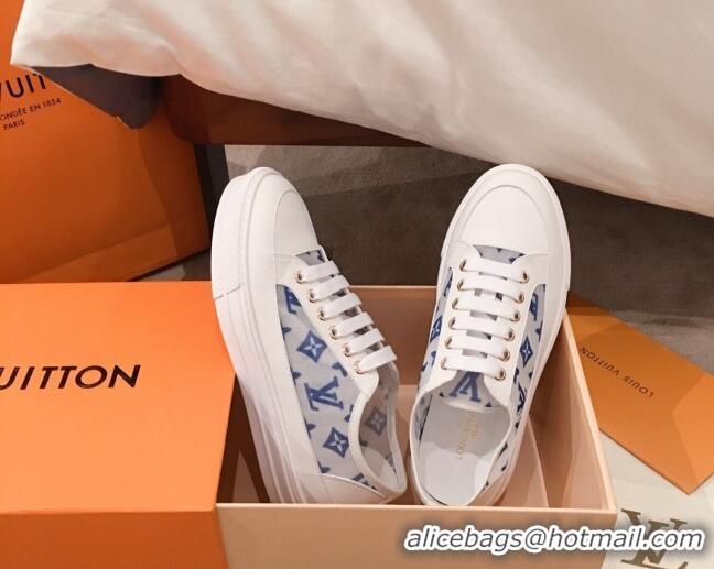 Practical Louis Vuitton Stellar Sneakers in Blue Monogram Print Transparent Fabric 72206 2020 