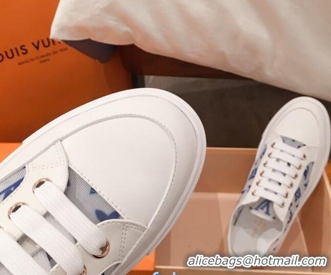 Practical Louis Vuitton Stellar Sneakers in Blue Monogram Print Transparent Fabric 72206 2020 