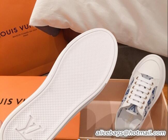 Practical Louis Vuitton Stellar Sneakers in Blue Monogram Print Transparent Fabric 72206 2020 