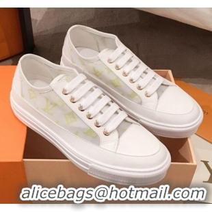 Good Looking Practical Louis Vuitton Stellar Sneakers in Green Monogram Print Transparent Fabric 72206 2020