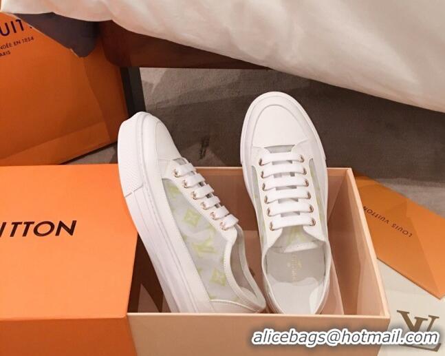 Good Looking Practical Louis Vuitton Stellar Sneakers in Green Monogram Print Transparent Fabric 72206 2020