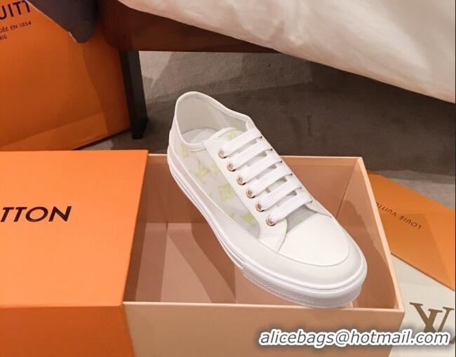 Good Looking Practical Louis Vuitton Stellar Sneakers in Green Monogram Print Transparent Fabric 72206 2020