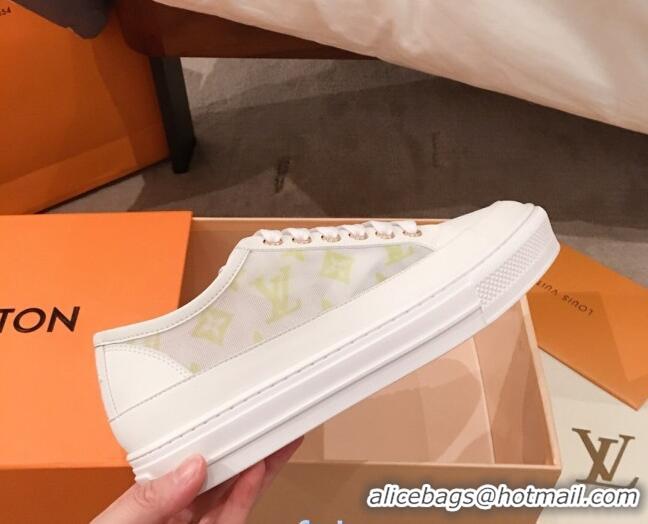 Good Looking Practical Louis Vuitton Stellar Sneakers in Green Monogram Print Transparent Fabric 72206 2020