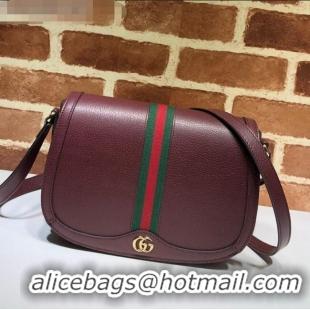 High Quality Gucci Ophidia Leather Small Shoulder Bag 601044 Burgundy