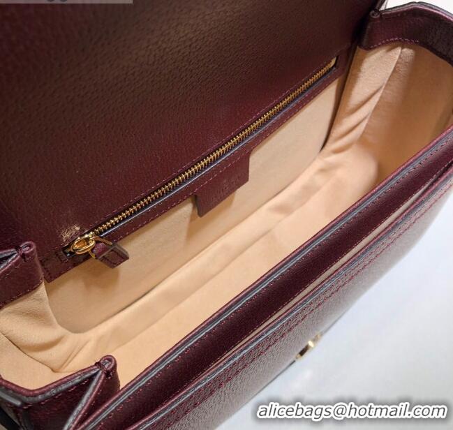 High Quality Gucci Ophidia Leather Small Shoulder Bag 601044 Burgundy