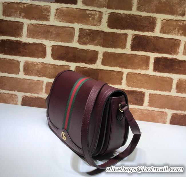 High Quality Gucci Ophidia Leather Small Shoulder Bag 601044 Burgundy