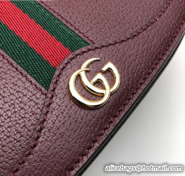 High Quality Gucci Ophidia Leather Small Shoulder Bag 601044 Burgundy