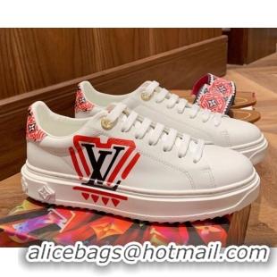 Pretty Style Louis Vuitton Crafty Time Out Sneakers White/Red 80732