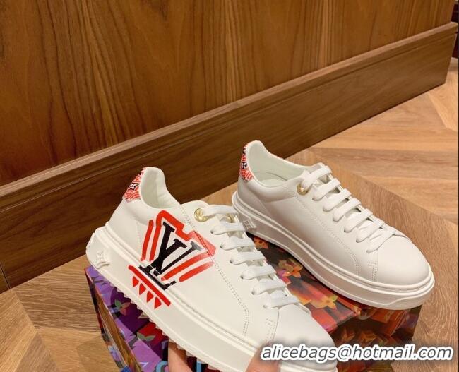 Pretty Style Louis Vuitton Crafty Time Out Sneakers White/Red 80732